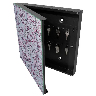 Wall mounted key box Burgundy leaves