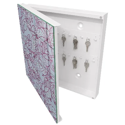 Wall mounted key box Burgundy leaves