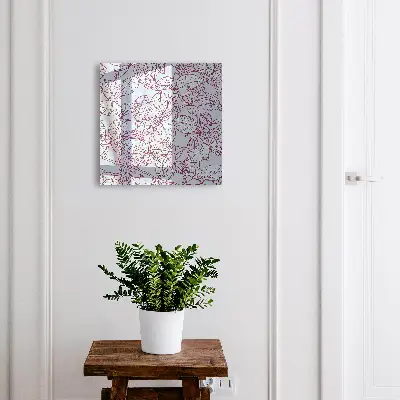 Wall mounted key box Burgundy leaves