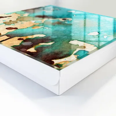 Wall mounted key box Turquoise abstraction