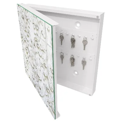 Wall mounted key box White ornaments