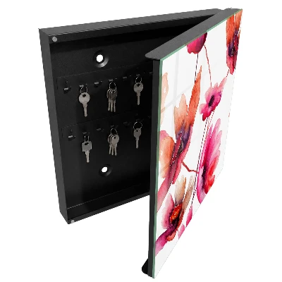Wall mounted key box Watercolor flowers