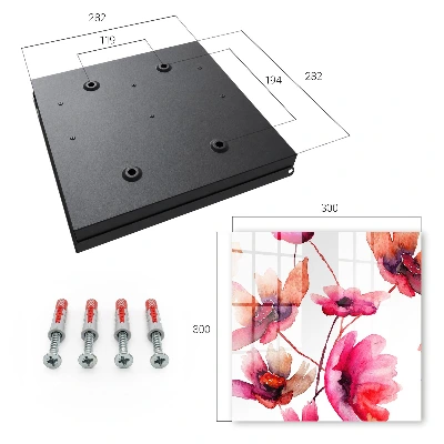 Wall mounted key box Watercolor flowers