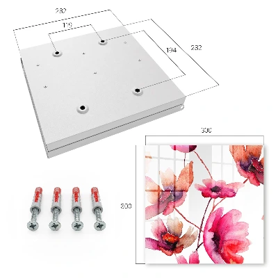 Wall mounted key box Watercolor flowers
