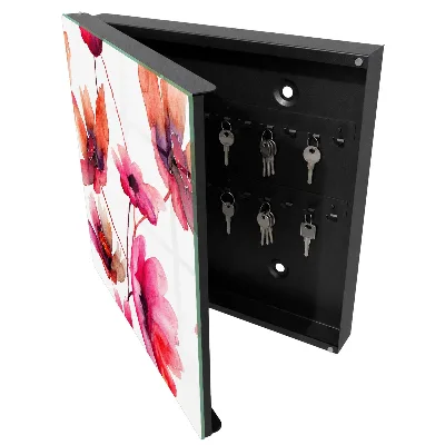 Wall mounted key box Watercolor flowers