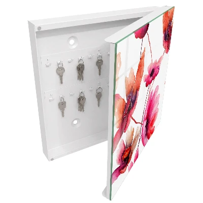 Wall mounted key box Watercolor flowers