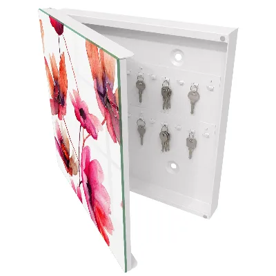 Wall mounted key box Watercolor flowers