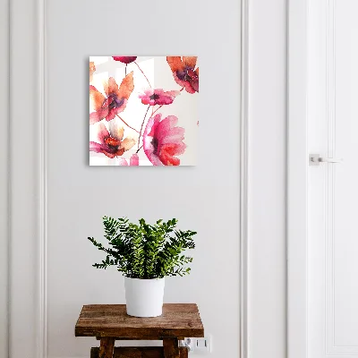 Wall mounted key box Watercolor flowers