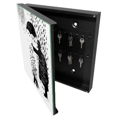 Key box for wall Black silhouette