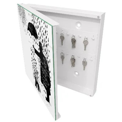 Key box for wall Black silhouette