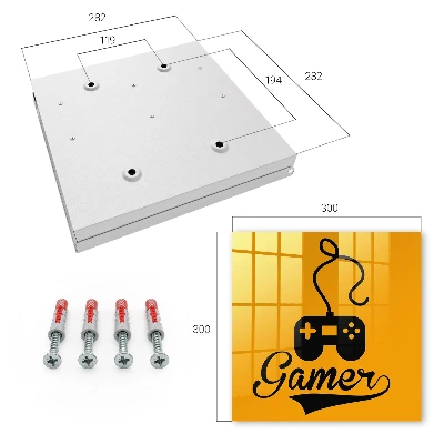Wall mounted key box Gamepad and GAMER sign