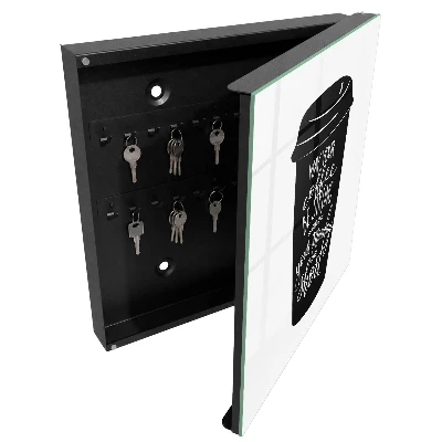 Wall mounted key box Coffee and humor