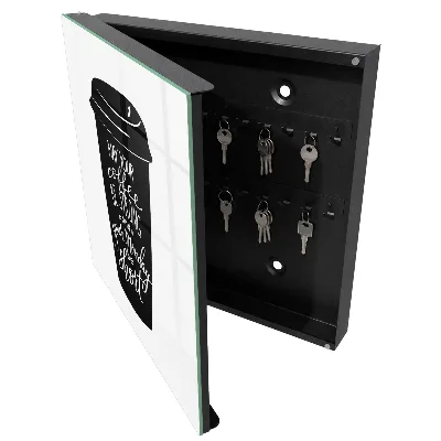 Wall mounted key box Coffee and humor