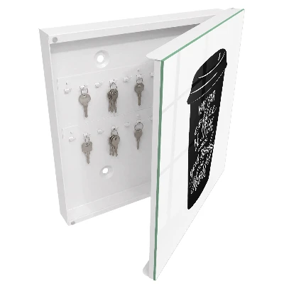 Wall mounted key box Coffee and humor