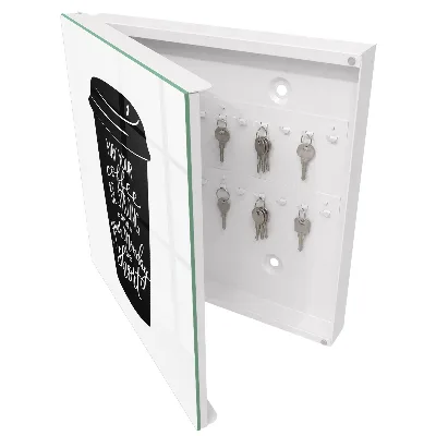 Wall mounted key box Coffee and humor