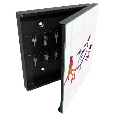 Wall mounted key box Branch with a bird