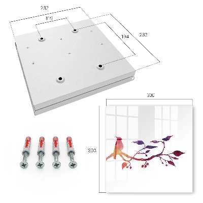 Wall mounted key box Branch with a bird