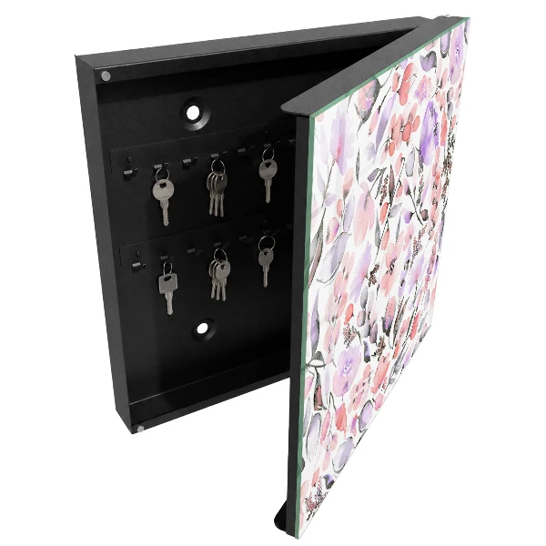 Wall mounted key box Pastel flowers