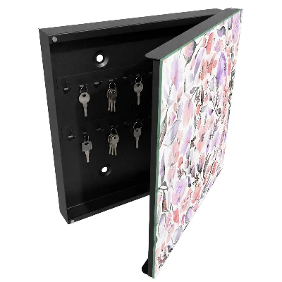 Wall mounted key box Pastel flowers