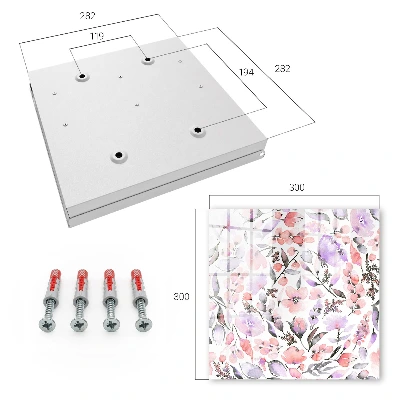 Wall mounted key box Pastel flowers