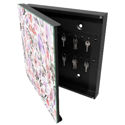 Wall mounted key box Pastel flowers