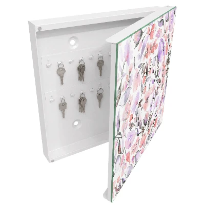 Wall mounted key box Pastel flowers