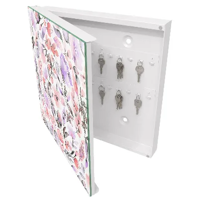 Wall mounted key box Pastel flowers
