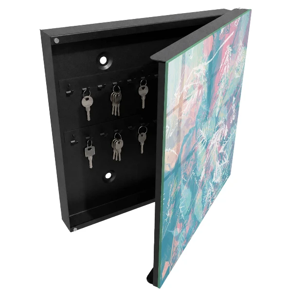 Key cabinet Pastel leaves