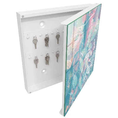 Key cabinet Pastel leaves