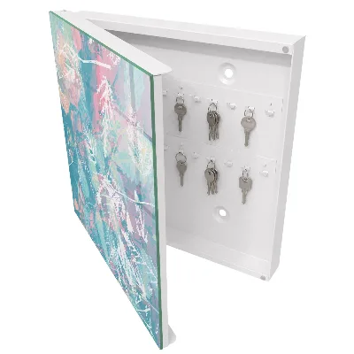 Key cabinet Pastel leaves
