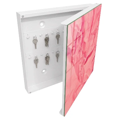 Wall mounted key box Pink texture