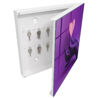 Key box for wall Purple love