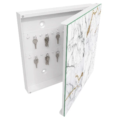 Wall mounted key box with marbled pattern