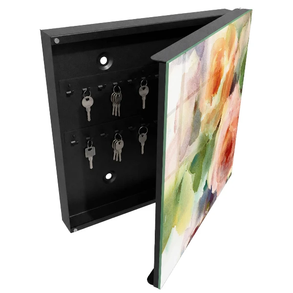 Wall mounted key box Floral motif
