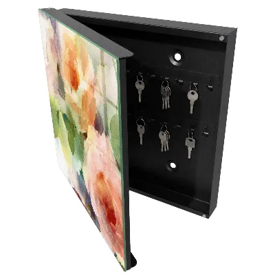 Wall mounted key box Floral motif