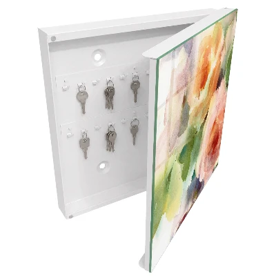 Wall mounted key box Floral motif