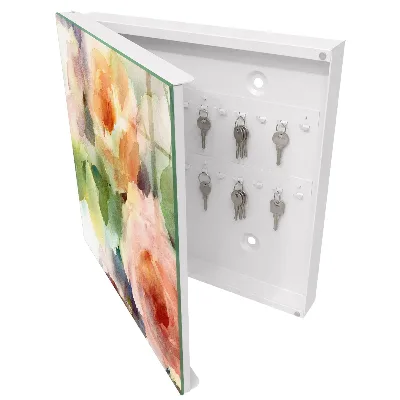 Wall mounted key box Floral motif