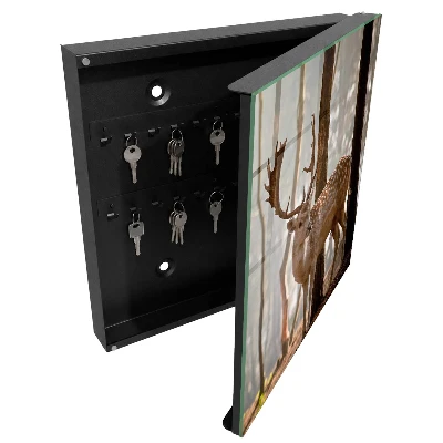 Wall mounted key box Deer in the forest