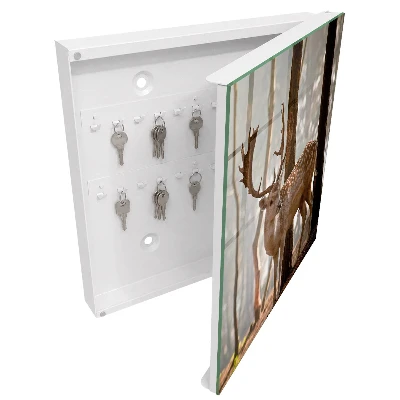 Wall mounted key box Deer in the forest