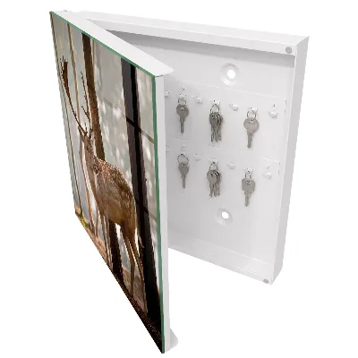 Wall mounted key box Deer in the forest