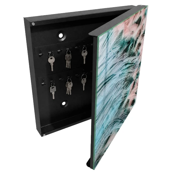 Key cabinet Pastel feathers