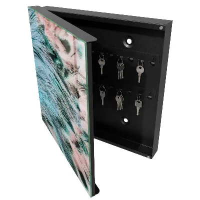 Key cabinet Pastel feathers