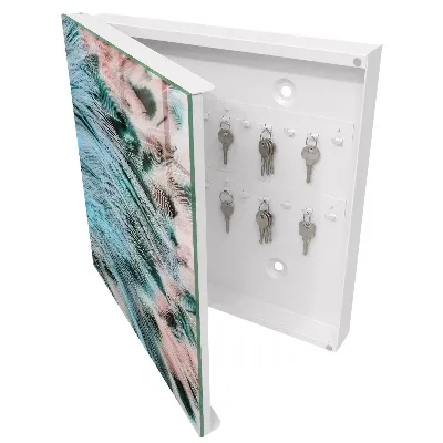 Key cabinet Pastel feathers