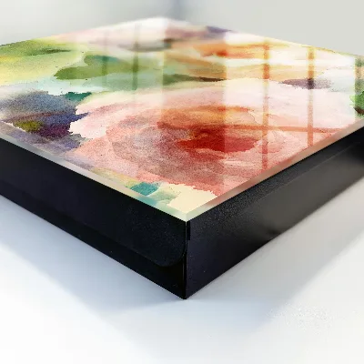 Wall mounted key box Watercolor flowers