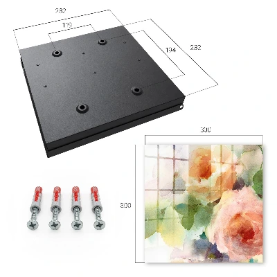 Wall mounted key box Watercolor flowers