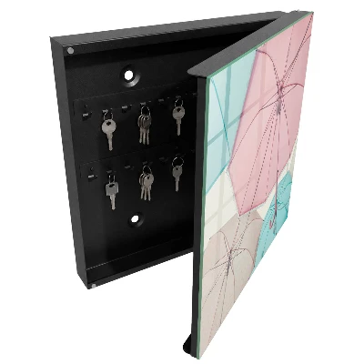 Wall mounted key box Pastel umbrellas