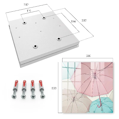 Wall mounted key box Pastel umbrellas