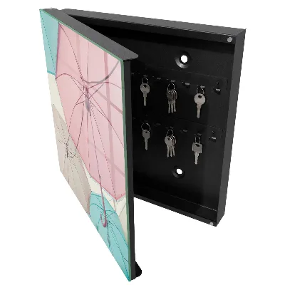 Wall mounted key box Pastel umbrellas