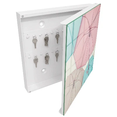 Wall mounted key box Pastel umbrellas