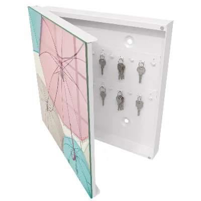 Wall mounted key box Pastel umbrellas